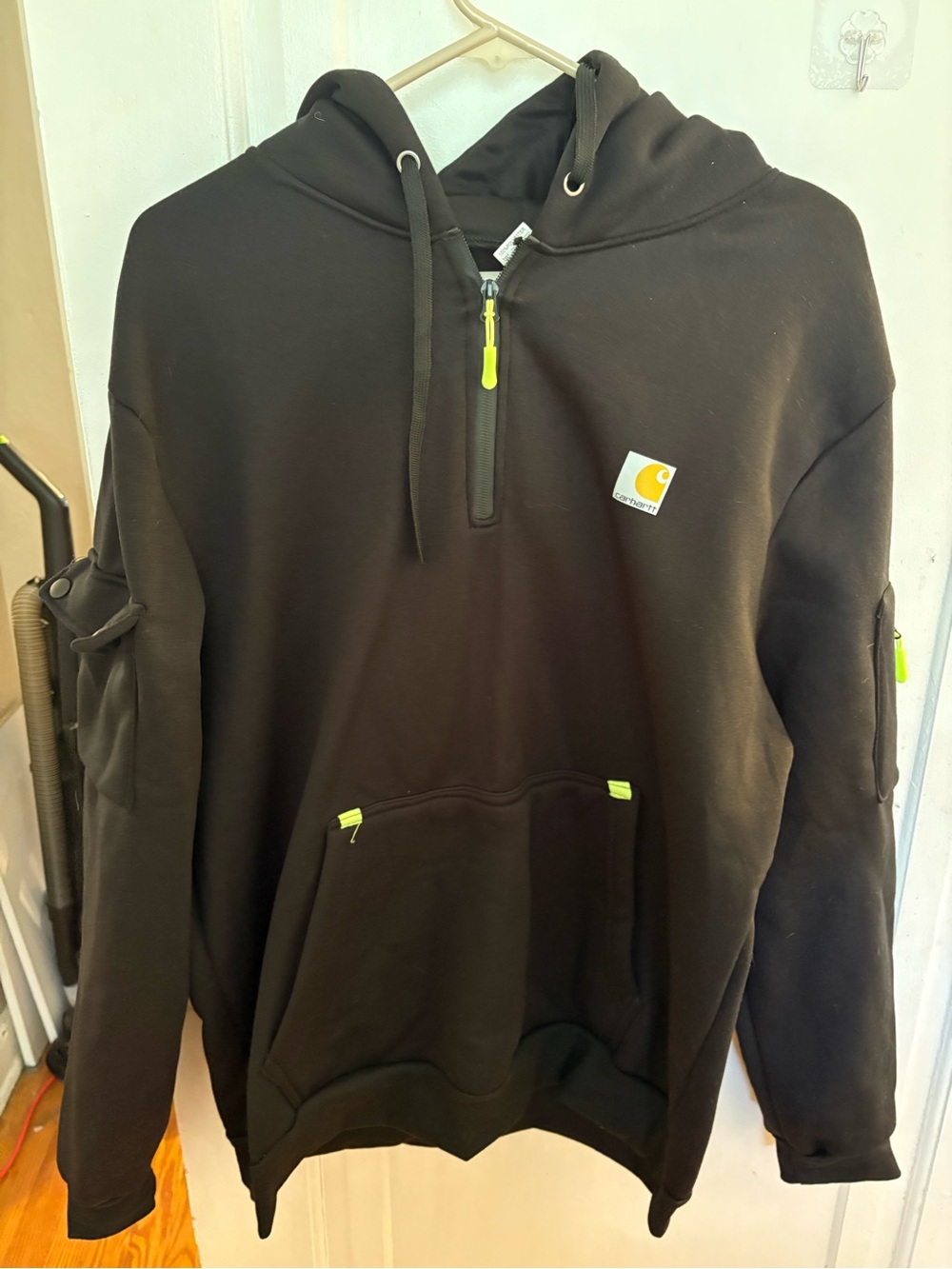 Carhartt Black Hoodie with Yellow Logo Detail - Picture 2 of 6
